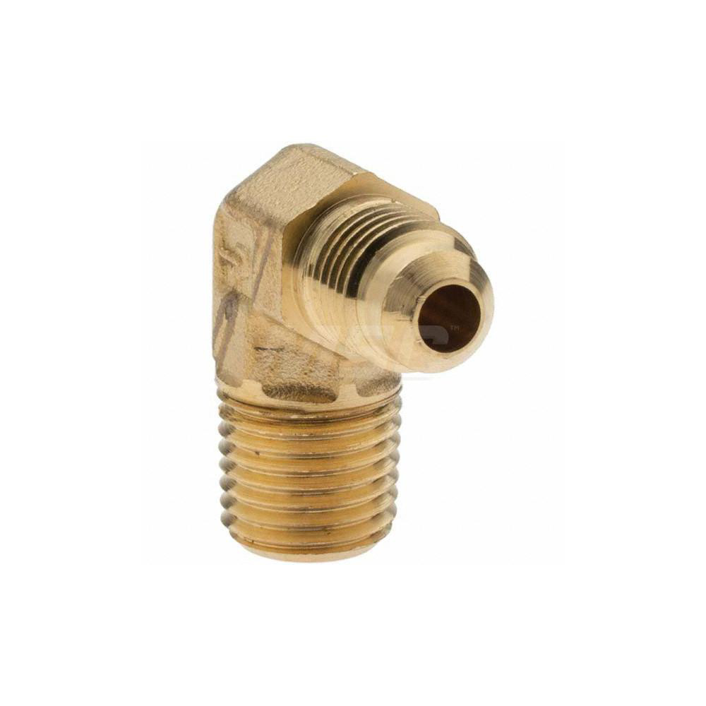 Parker Flared Tube 90 Deg Male Elbow: 1/4" OD, 1/4-18 Thread, 45 deg Flared Angle - -11025-1
