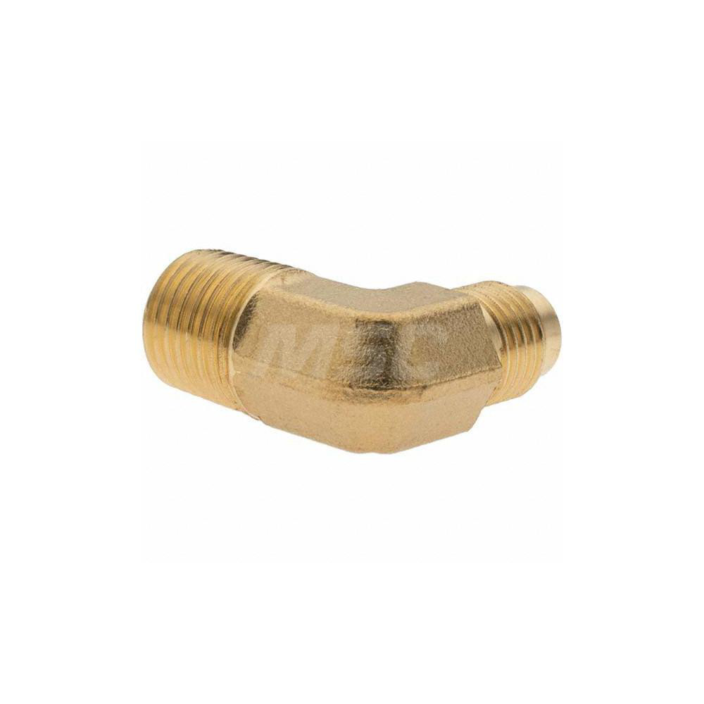 Parker Flared Tube 90 Deg Male Elbow: 1/4" OD, 1/4-18 Thread, 45 deg Flared Angle - -11025-1
