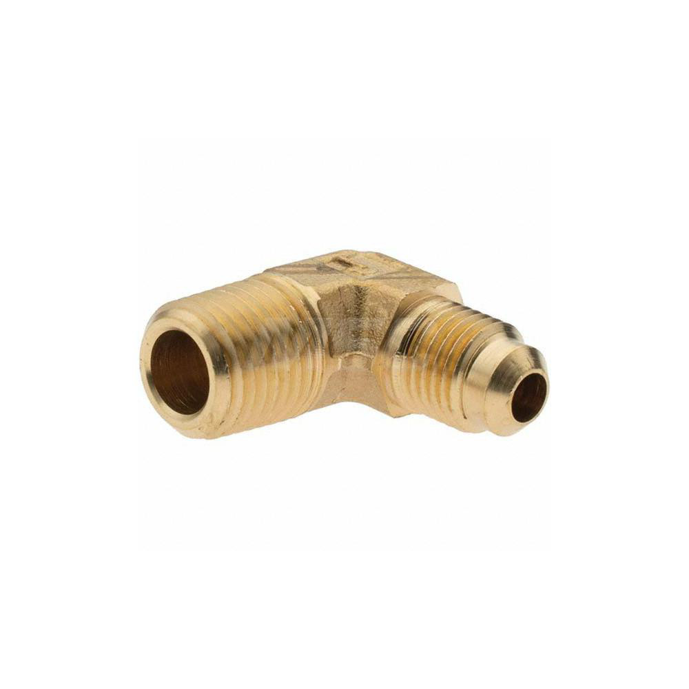 Parker Flared Tube 90 Deg Male Elbow: 1/4" OD, 1/4-18 Thread, 45 deg Flared Angle - -11025-1