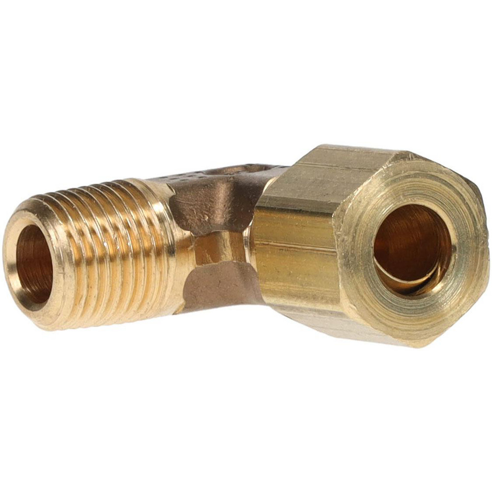Parker Flared Tube 90 Deg Male Elbow: 1/4" OD, 1/4-18 Thread, 45 deg Flared Angle - -11025-1