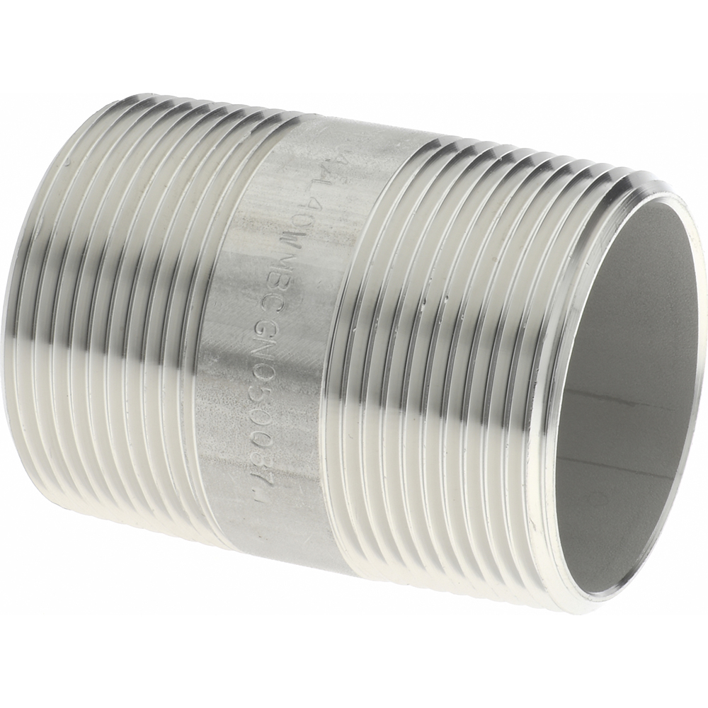 Value Collection Stainless Steel Pipe Nipple: 1-1/2" Pipe, Grade 316 & 316L - 6BN11/2*4