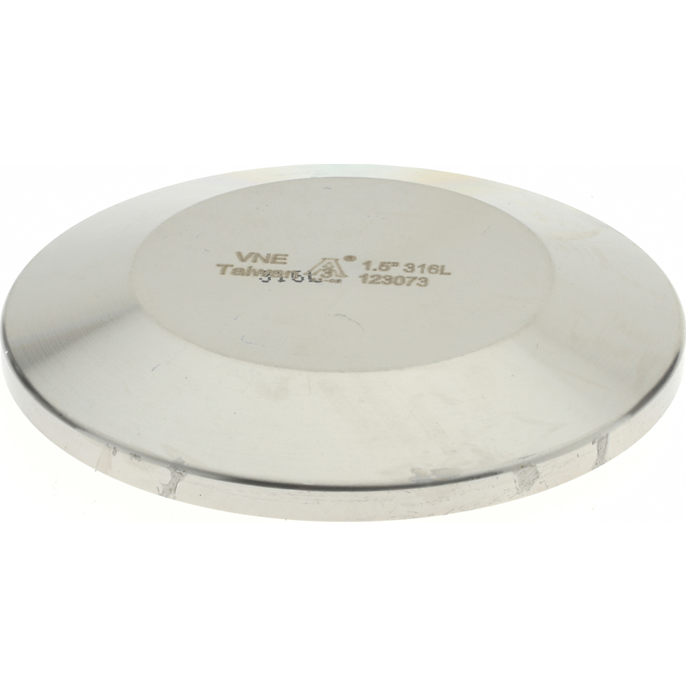 VNE Sanitary Stainless Steel Pipe End Cap: 2-1/2", Clamp Connection - EG16A2.5