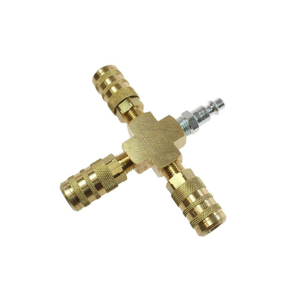 Value Collection Manifold: 1/4" Inlet, 1/4" Outlet, 1 Inlet Port, 3 Outlet Ports, 4.5" OAL, 0.88" OAW - 2642322530