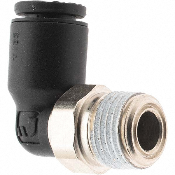 Parker Push-to-Connect Tube x MNPT x Tube x Male Fitting: Connector, NPT, 6.00 mm OD - B10469