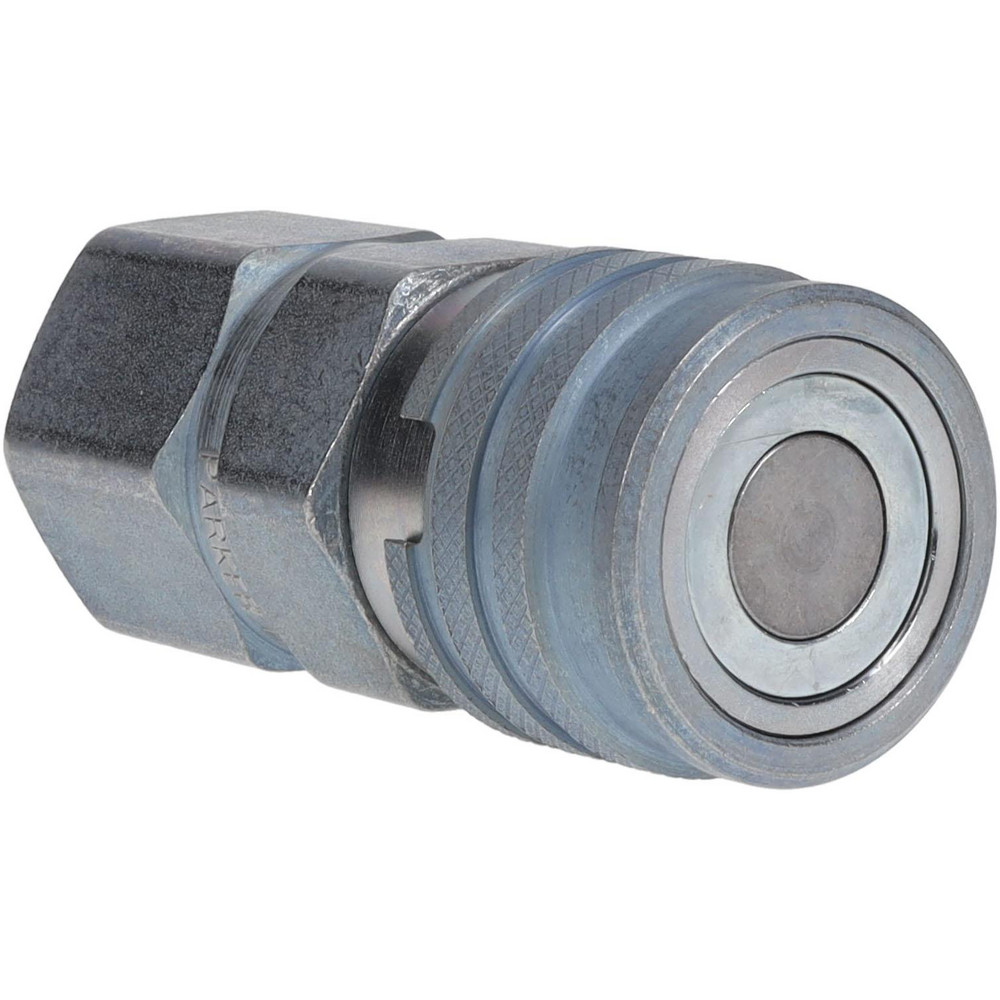 Parker Hydraulic Hose Coupler: No Lock Female Pipe Thread Coupler, 1/2", 1/2-14, 3,625 psi - FEM-501-8FP