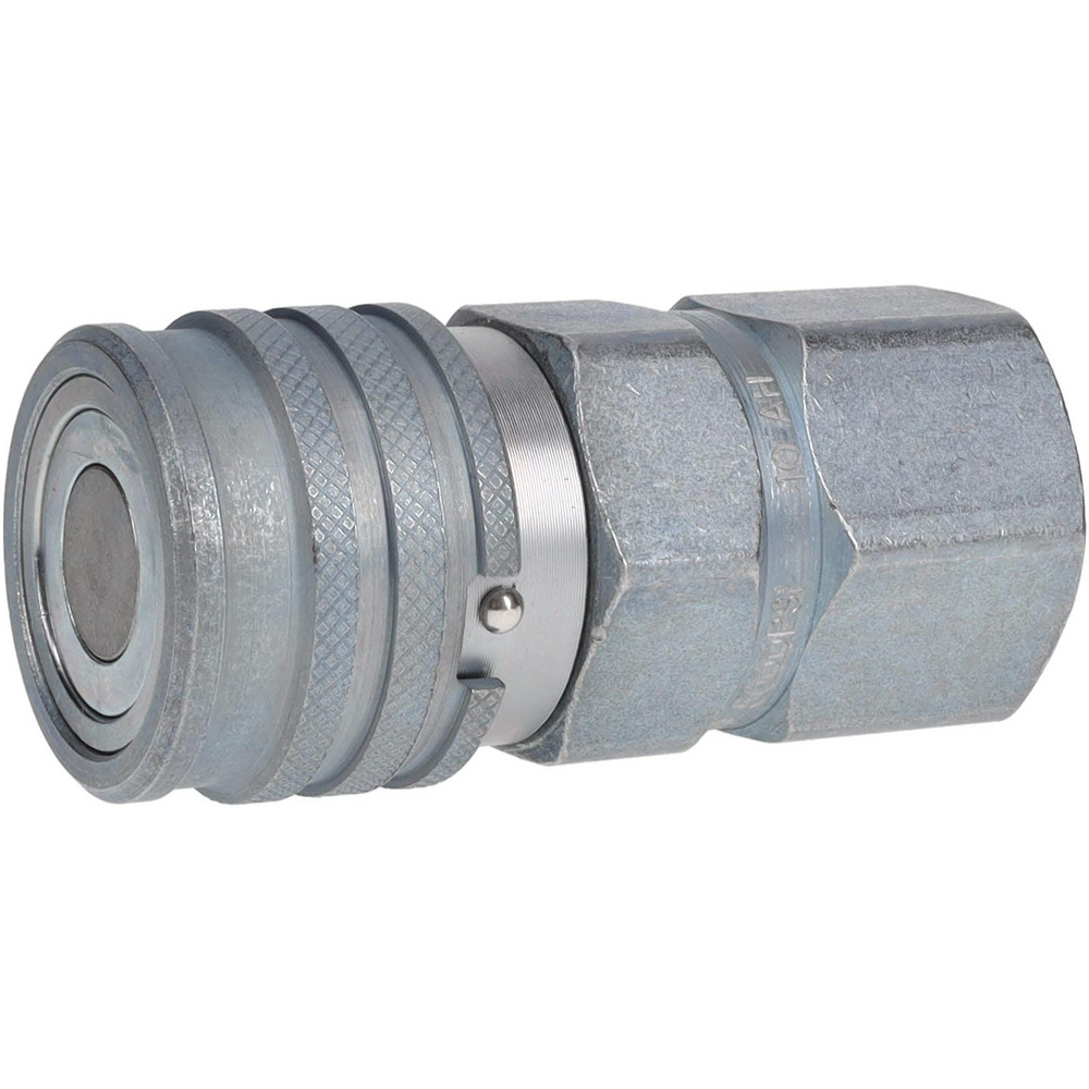 Parker Hydraulic Hose Coupler: No Lock Female Pipe Thread Coupler, 1/2", 1/2-14, 3,625 psi - FEM-501-8FP