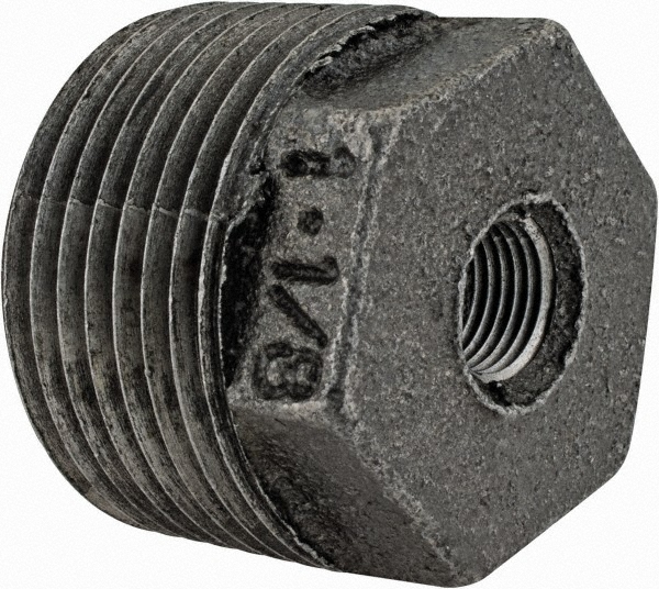 Made in USA Malleable Iron Pipe Bushing: 1 x 1/8" Fitting - 100018CI-01
