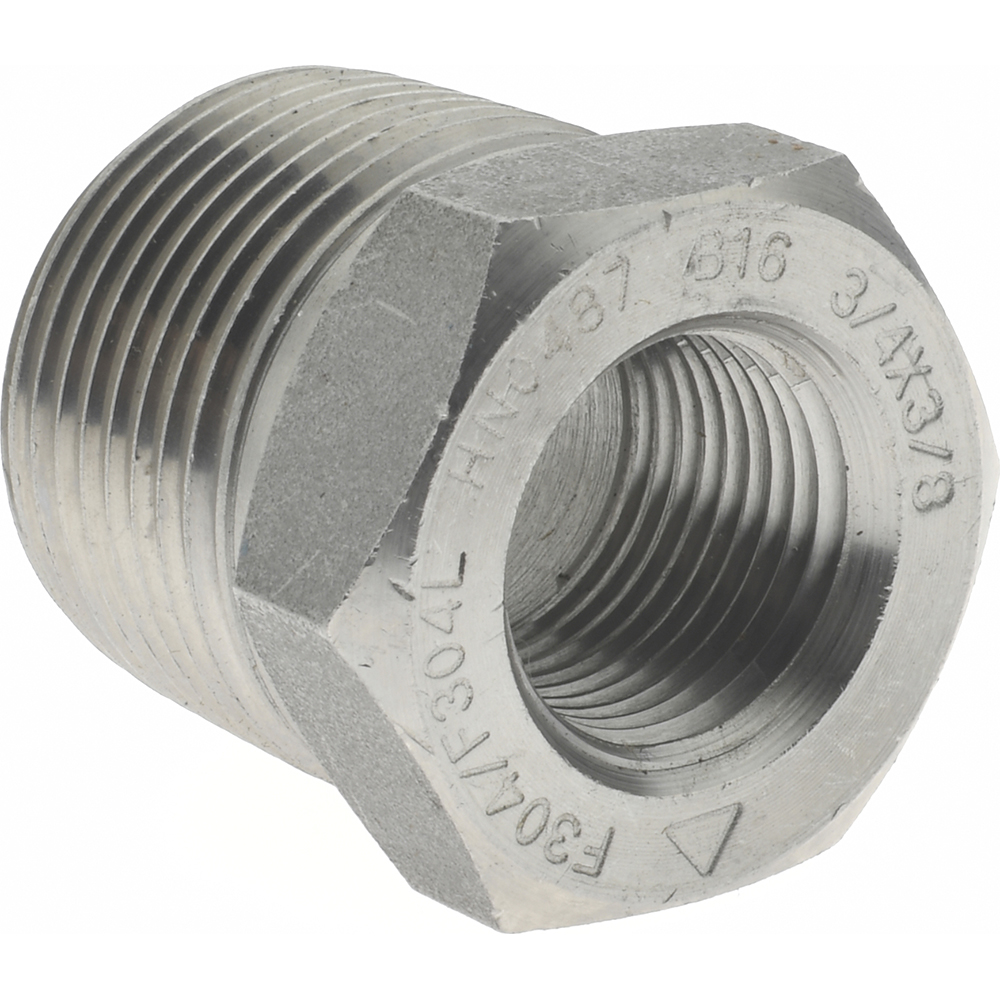 Merit Brass Pipe Bushing: 3/4 x 3/8", 304 & 304L Stainless Steel - 3414D-1206