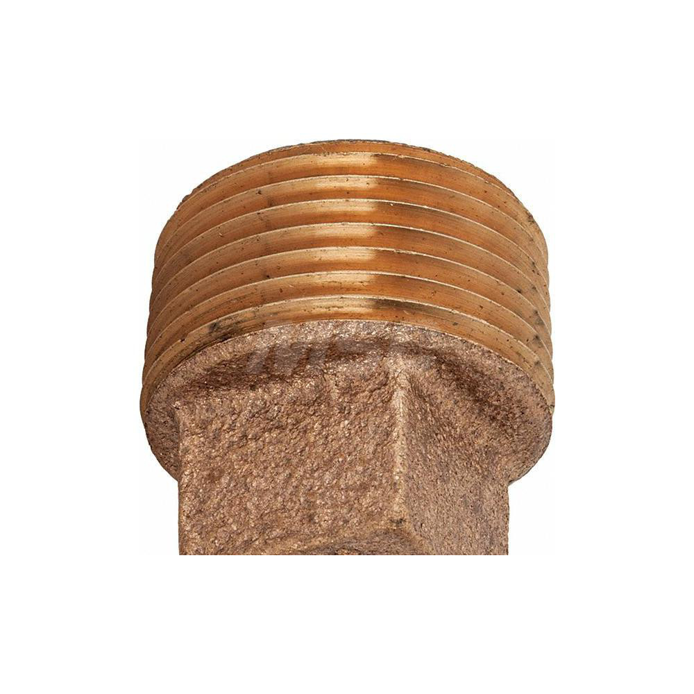 Merit Brass Brass Pipe Square Head Plug: 1-1/2" Fitting, Threaded, MNPT x FNPT, Class 125, Lead Free - XNL117-24