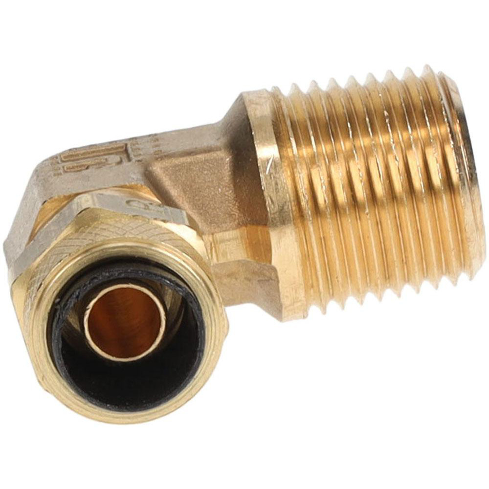 Parker Compression Tube Male Elbow: 3/8-18, 3/8" Tube OD, Compression x MNPTF - 169P-6-6