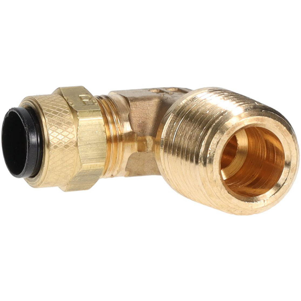 Parker Compression Tube Male Elbow: 3/8-18, 3/8" Tube OD, Compression x MNPTF - 169P-6-6