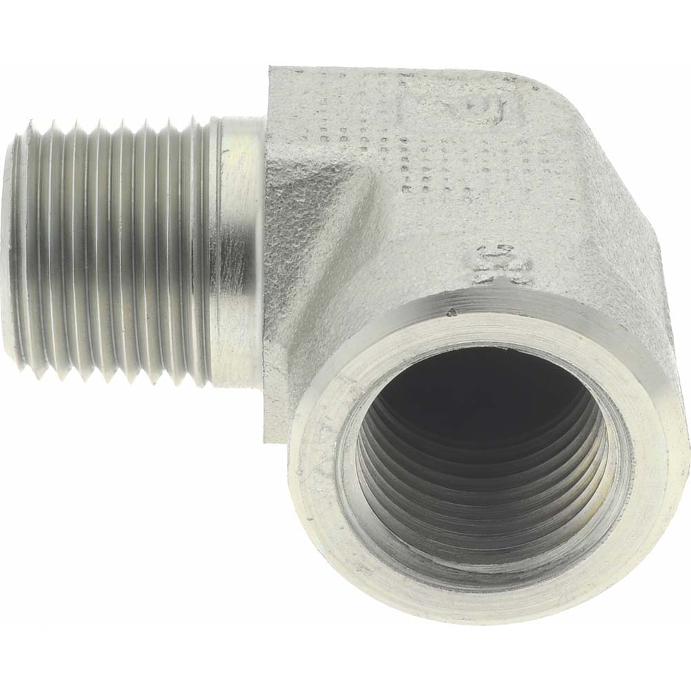 Parker Industrial Pipe 90 ° Street Elbow: 1/4" Female Thread, 1/4" Male Thread, MNPTF x FNPTF - 1/4 CD-S