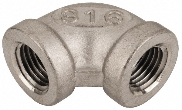 Value Collection Pipe 90 deg Elbow: 1/4", 304 & 304L Stainless Steel - LD90FF 8-NPT-3000