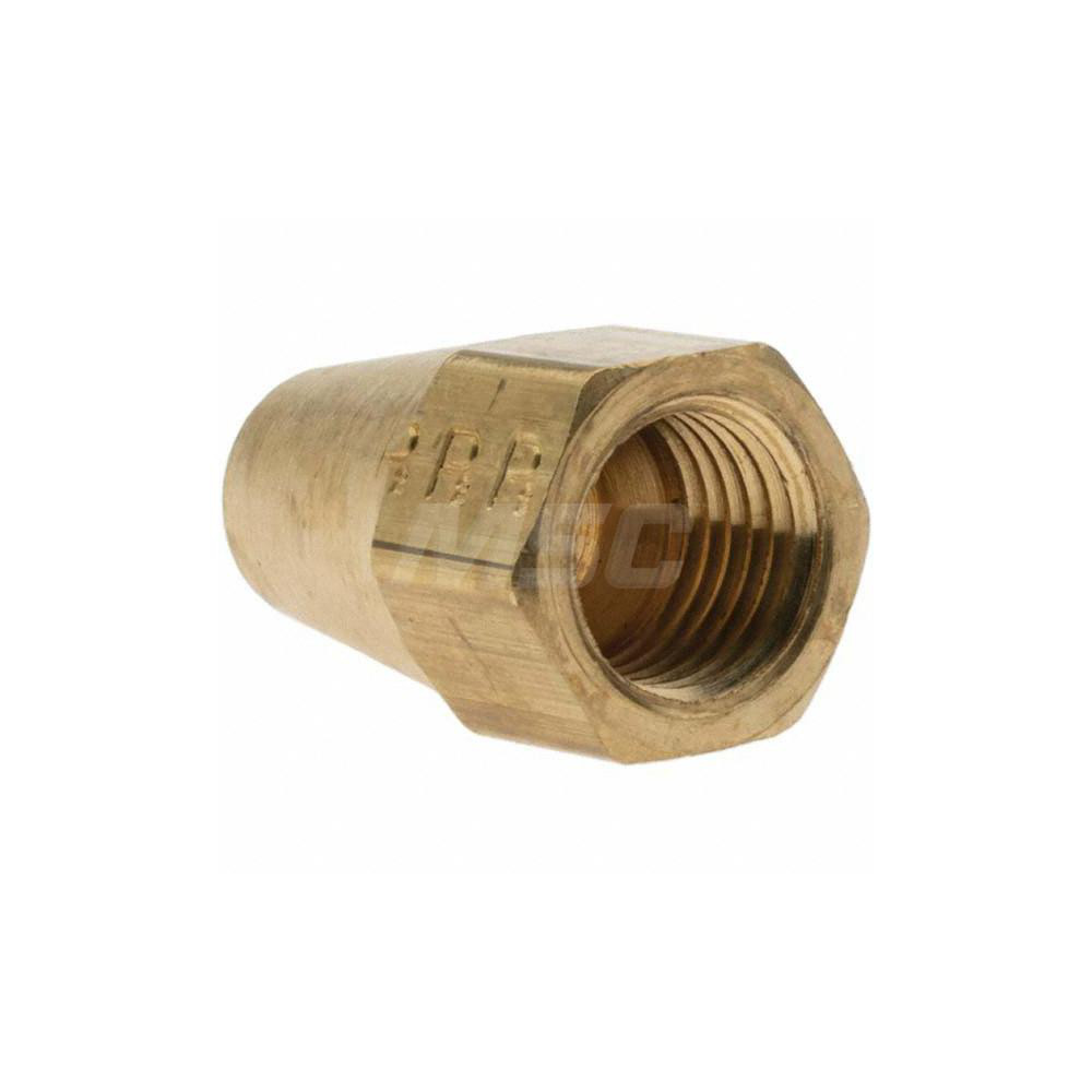 Parker Brass Flared Tube Nut: 1/4" OD, 7/16-20 Thread, 45 deg Flared Angle - 11002