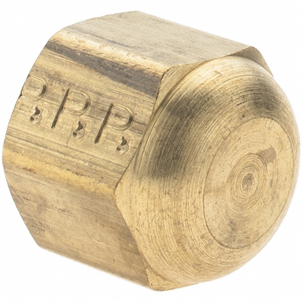 Parker Brass Flared Tube Nut: 1/4" OD, 7/16-20 Thread, 45 deg Flared Angle - 11002
