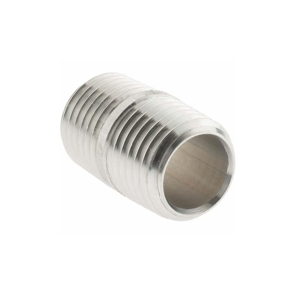 Value Collection Stainless Steel Pipe Nipple: 1/4" Pipe, Grade 316 & 316L - 6BN1/4*7/8