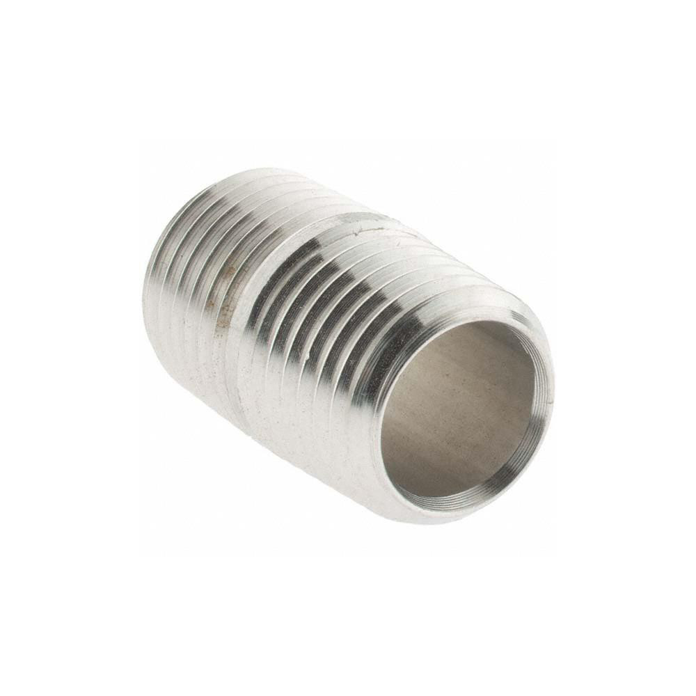 Value Collection Stainless Steel Pipe Nipple: 1/4" Pipe, Grade 316 & 316L - 6BN1/4*7/8