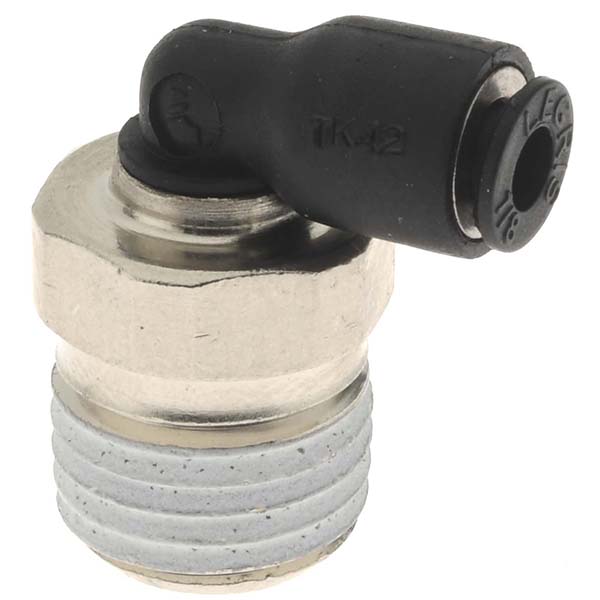 Legris Push-to-Connect Fitting: Male Elbow, #10-32", UNF, 1/8" OD - 3109 53 20