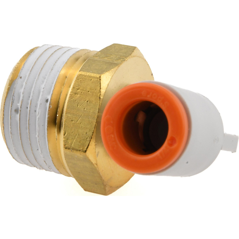 SMC PNEUMATICS Push-to-Connect Push-to-Connect Fitting: Elbow, NPT, 1/4" OD - KQ2L07-36AS