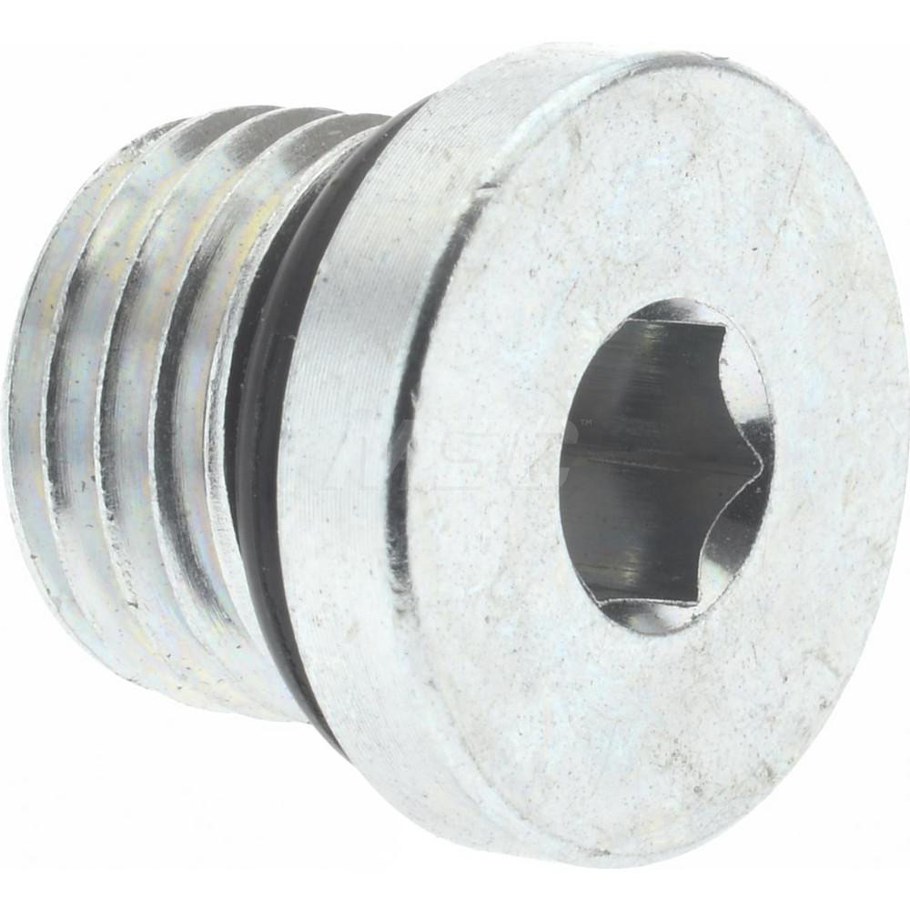 Parker Industrial Pipe Hex Socket Plug: 7/16-20 Male Thread, Male Straight Thread O-Ring - 4 HP5ON-S