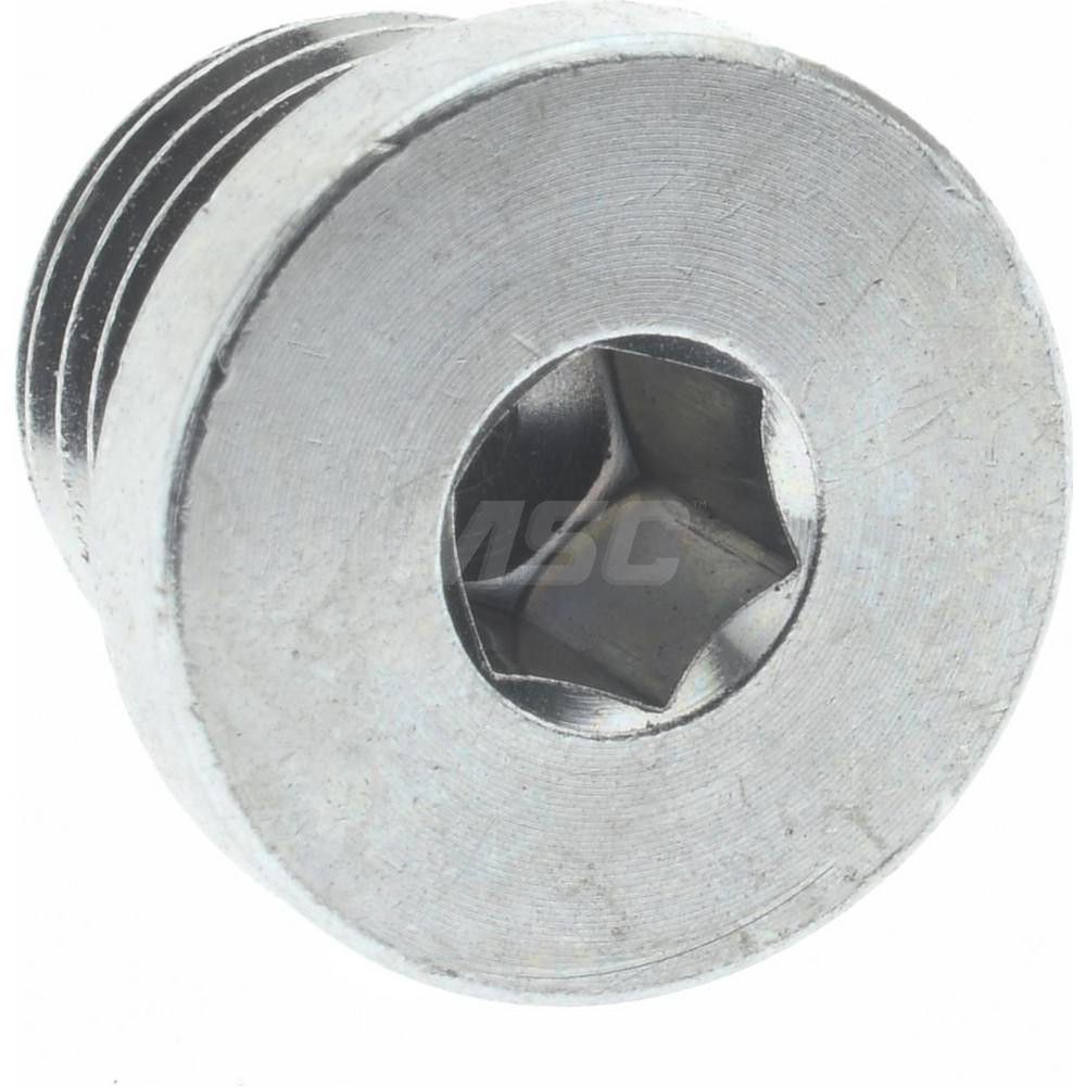 Parker Industrial Pipe Hex Socket Plug: 7/16-20 Male Thread, Male Straight Thread O-Ring - 4 HP5ON-S