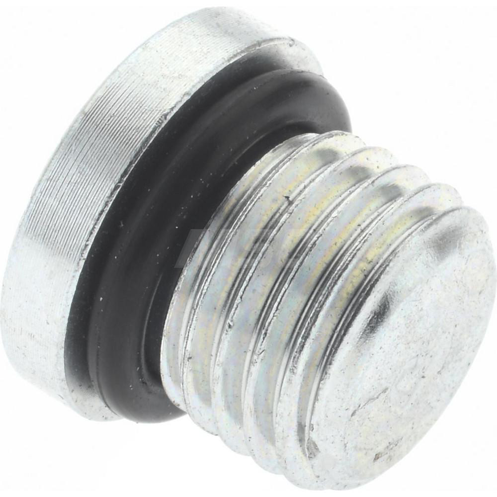 Parker Industrial Pipe Hex Socket Plug: 7/16-20 Male Thread, Male Straight Thread O-Ring - 4 HP5ON-S