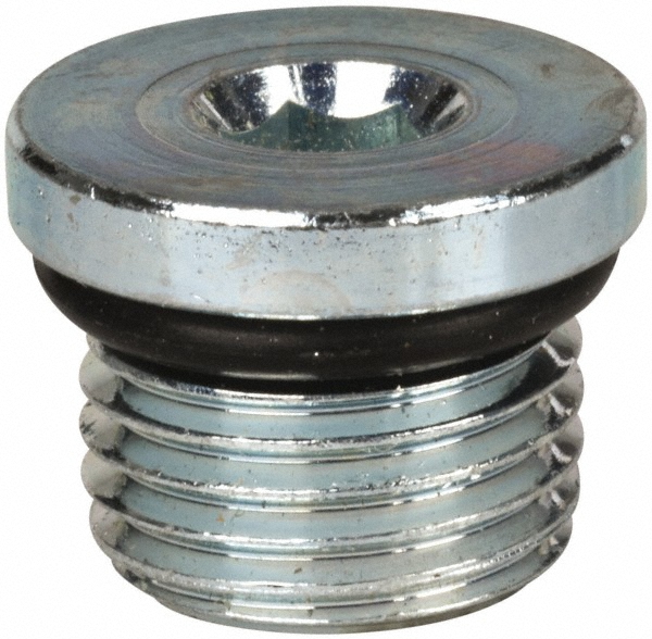 Parker Industrial Pipe Hex Socket Plug: 7/16-20 Male Thread, Male Straight Thread O-Ring - 4 HP5ON-S