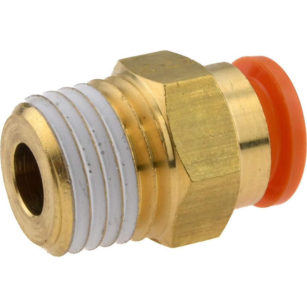 SMC PNEUMATICS Push-to-Connect Push-to-Connect Fitting: Connector, NPT, 3/8" OD - KQ2H11-37AS