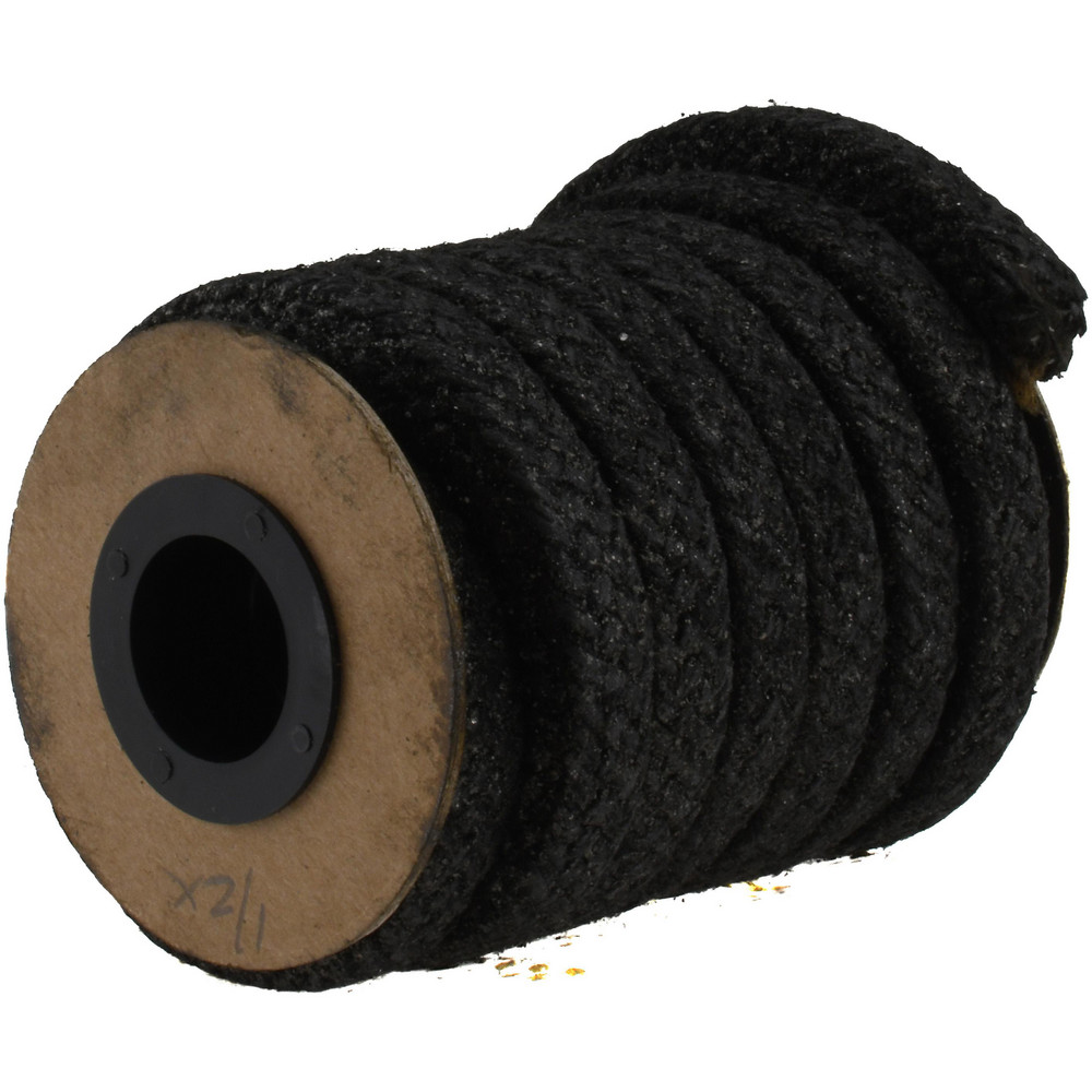 Made in USA 1/2" x 7.3' Spool Length, Graphite Impregnated Aramid Compression Packing - 31952492