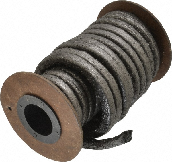 Made in USA 1/2" x 7.3' Spool Length, Graphite Impregnated Aramid Compression Packing - 31952492