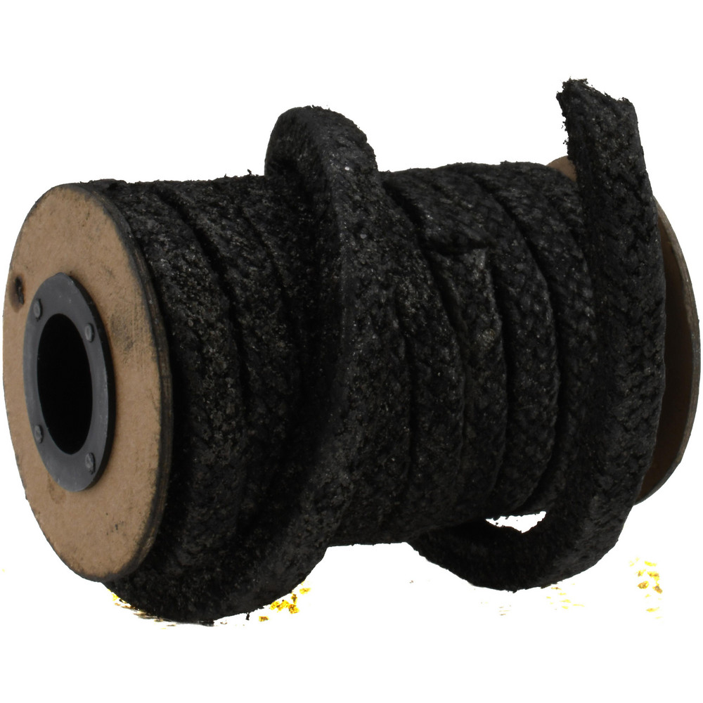 Made in USA 1/2" x 7.3' Spool Length, Graphite Impregnated Aramid Compression Packing - 31952492