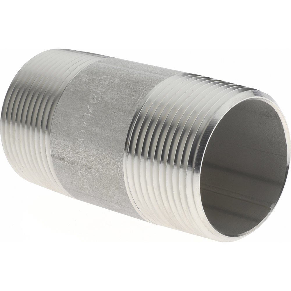 Merit Brass Stainless Steel Pipe Nipple: 1-1/4" Pipe, Grade 304 & 304L - 4020-300