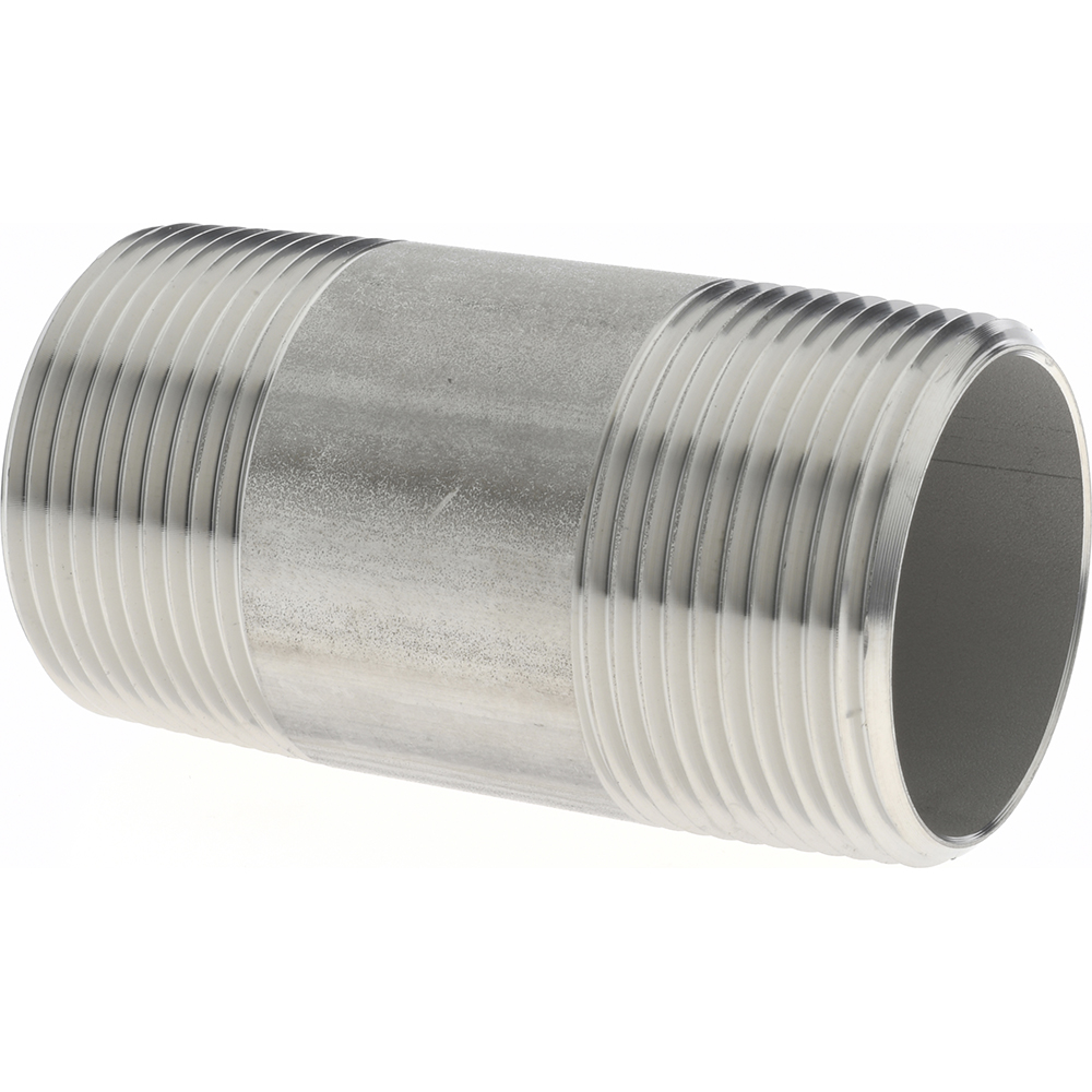 Merit Brass Stainless Steel Pipe Nipple: 1-1/4" Pipe, Grade 304 & 304L - 4020-300