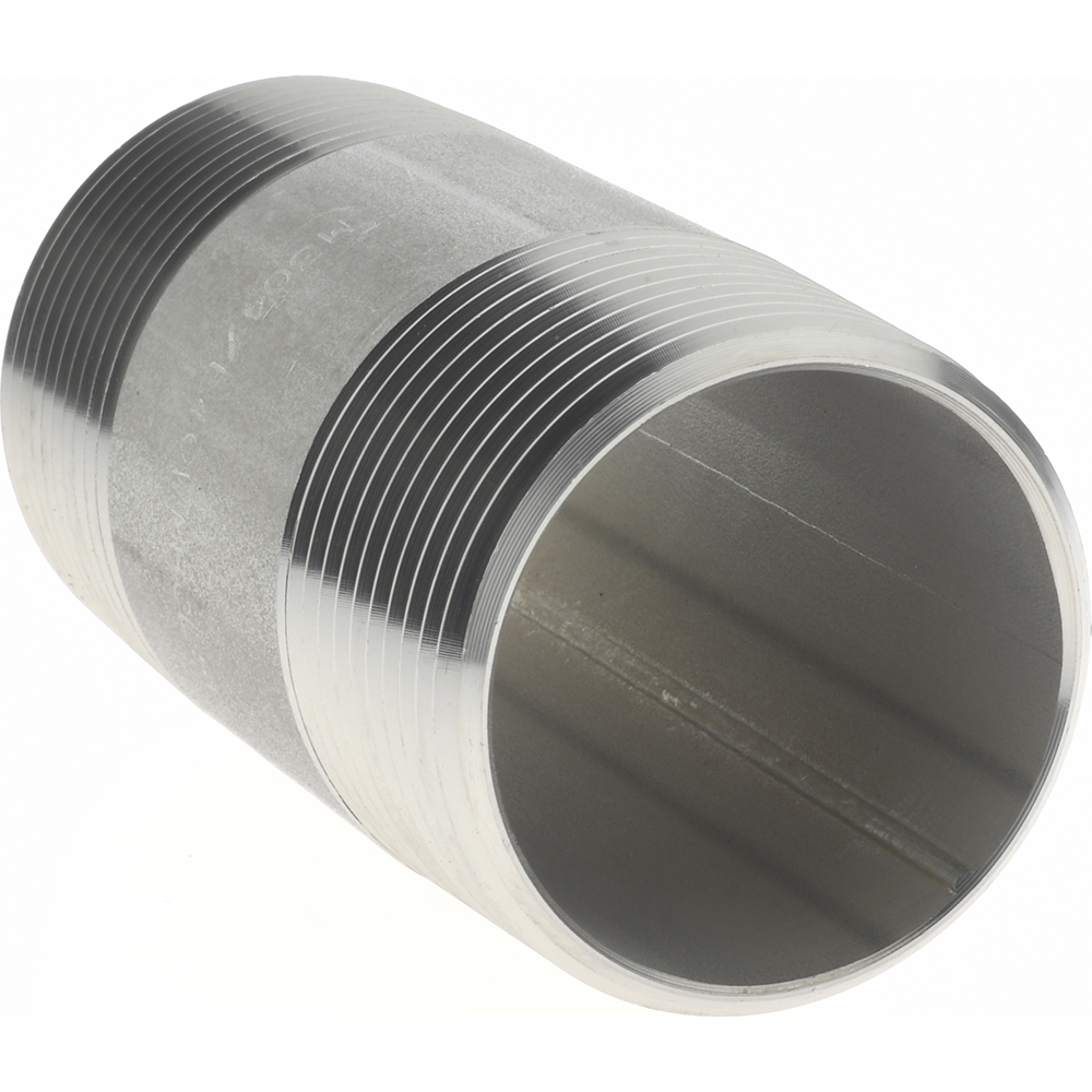 Merit Brass Stainless Steel Pipe Nipple: 1-1/4" Pipe, Grade 304 & 304L - 4020-300