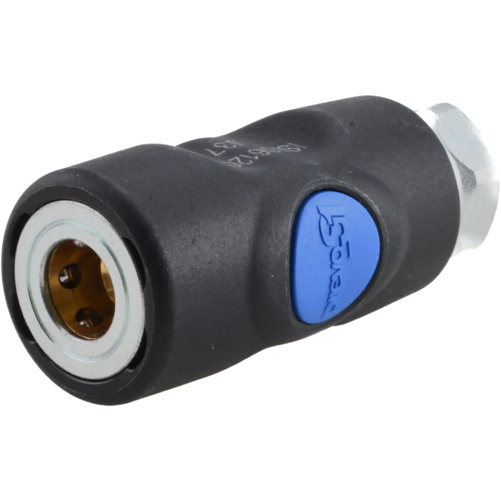 Prevost Pneumatic Hose Coupling: 1/4" Thread, 1/4" Body Dia, Industrial Interchange - ISI 061201