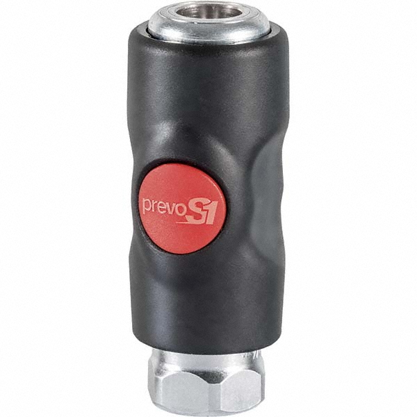 Prevost Pneumatic Hose Coupling: 1/4" Thread, 1/4" Body Dia, Industrial Interchange - ISI 061201