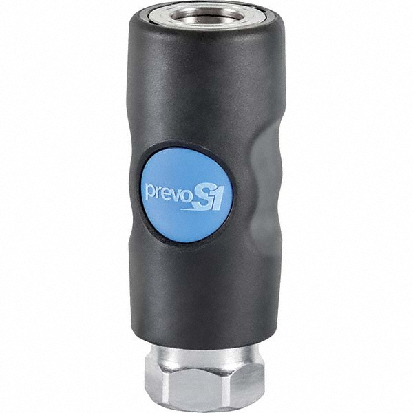 Prevost Pneumatic Hose Coupling: 1/4" Thread, 1/4" Body Dia, Industrial Interchange - ISI 061201