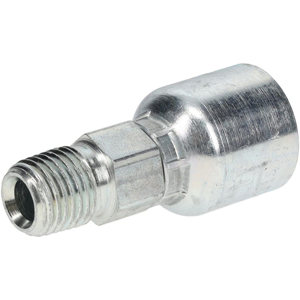 Parker Hydraulic Hose Male Rigid Fitting: 0.25" ID, 4 mm, 1/4-18, 12,000 psi - 10143-4-4