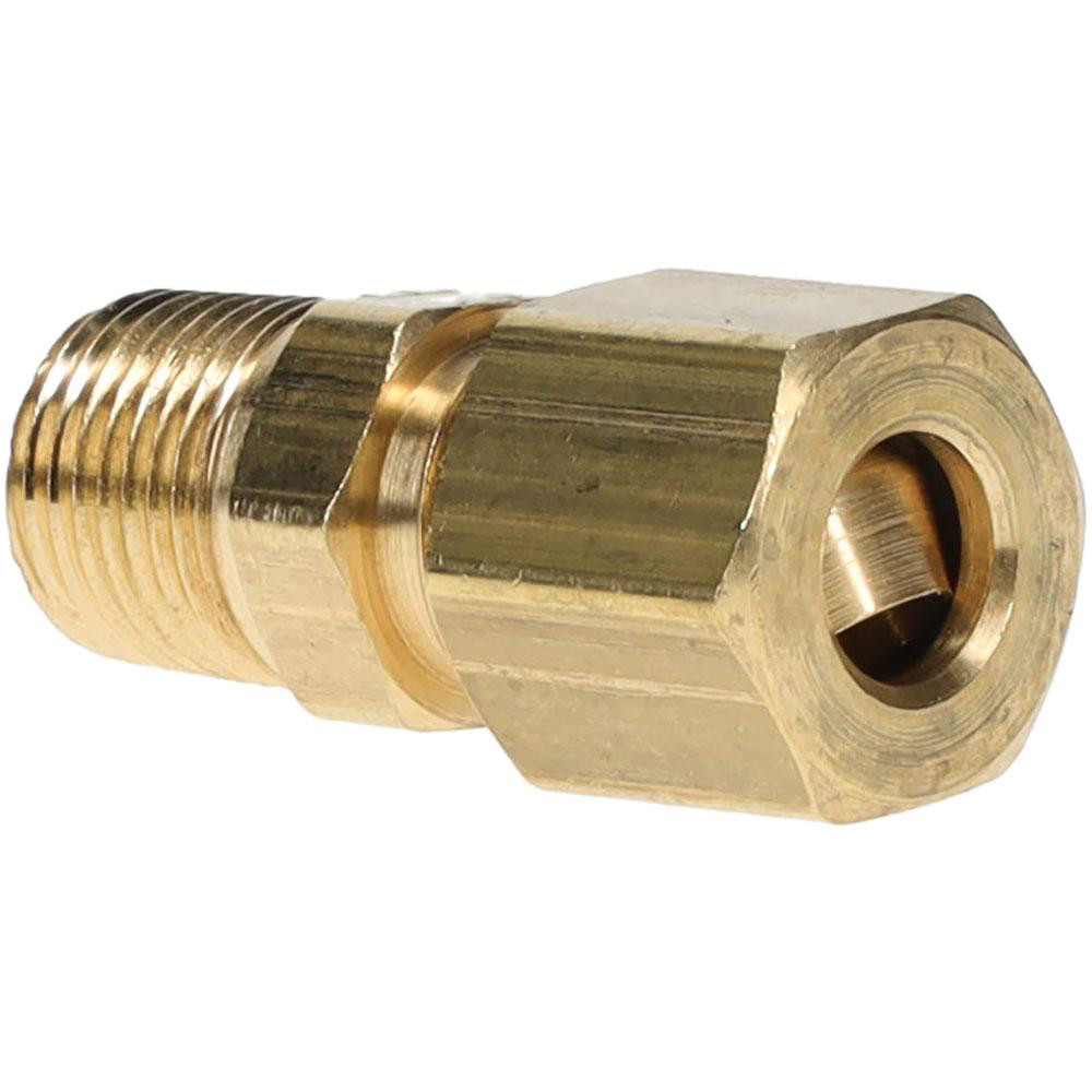 Parker Compression Tube Male Connector: 1/8-27, 1/4" Tube OD, Compression x MNPTF - 68C-4-2