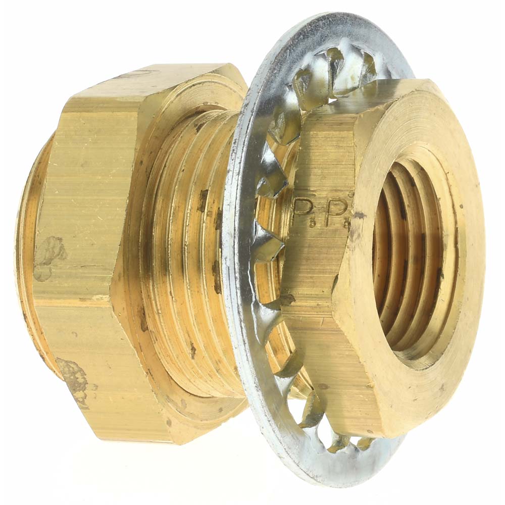 Parker Industrial Pipe Anchor Coupling: 1/4-18 Female Thread, 3/4-16 Male Thread, MNPTF x FNPTF - W-21204-