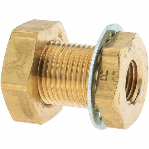 Parker Industrial Pipe Anchor Coupling: 1/4-18 Female Thread, 3/4-16 Male Thread, MNPTF x FNPTF - W-21204-