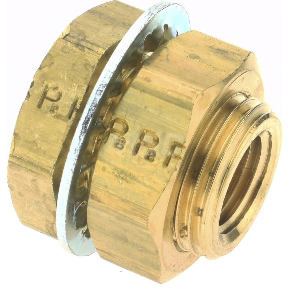 Parker Industrial Pipe Anchor Coupling: 1/4-18 Female Thread, 3/4-16 Male Thread, MNPTF x FNPTF - W-21204-
