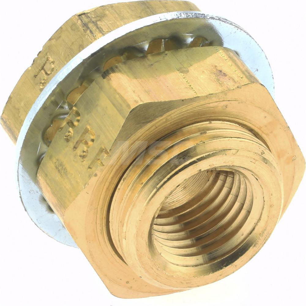 Parker Industrial Pipe Anchor Coupling: 1/4-18 Female Thread, 3/4-16 Male Thread, MNPTF x FNPTF - W-21204-