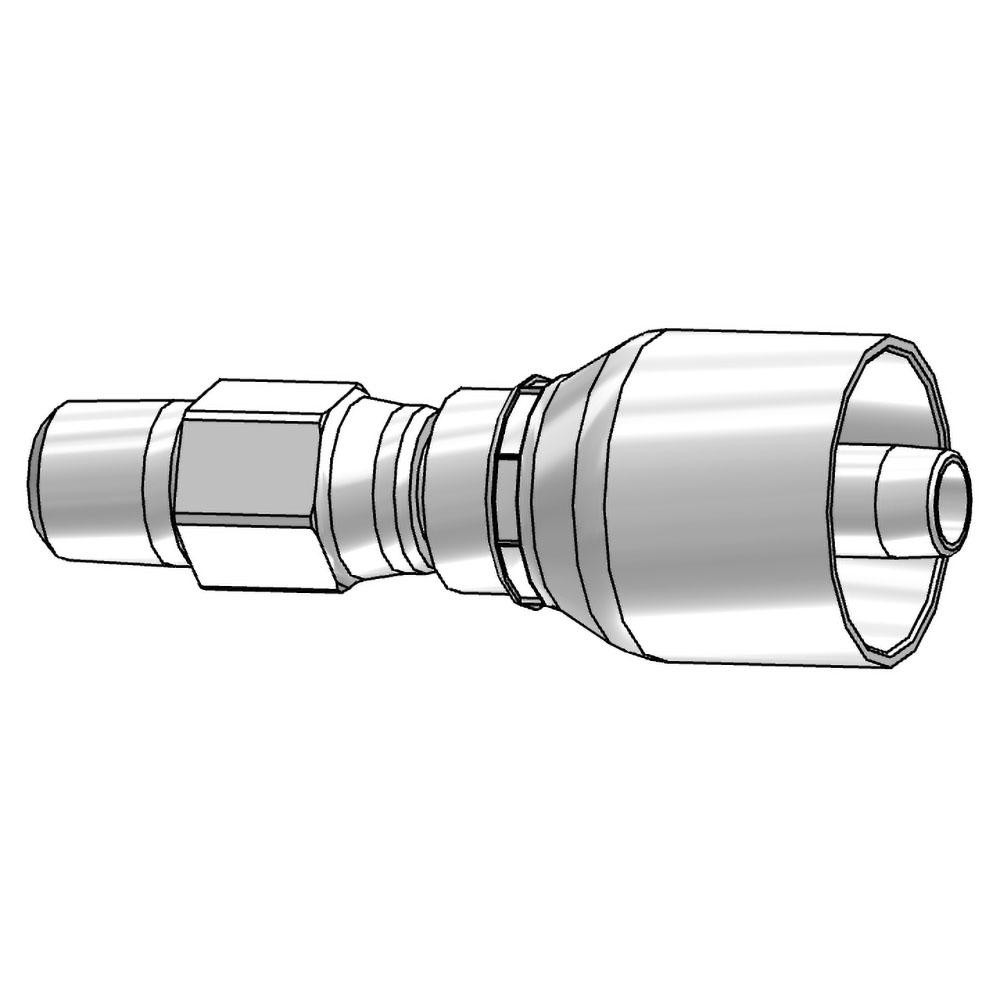 Parker Hydraulic Hose Male NPT Swivel Fitting: 0.5" ID, 8 mm, 3/8-18 - KP46845