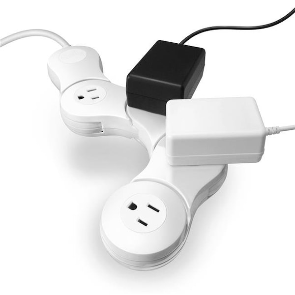 Quirky Quirky VPVJP-WH01 Pivot Power Junior - 4 Outlet; White - VPVJP-WH01