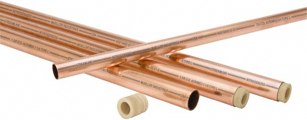 Mueller Industries 2' Long, 3/4" OD x 5/8" ID, Grade C12200 Copper Water (K) Tube - KH05002