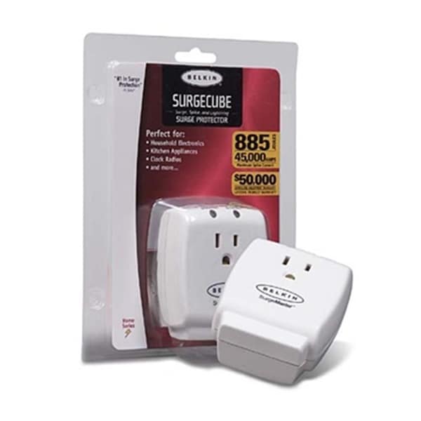 Belkin 051474 1 Outlet Wall Mount Surgecube 50K - F9H100-CW