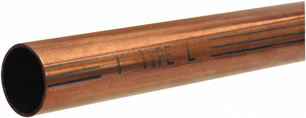Mueller Industries 50' Long, 1-1/8" OD x 1.025" ID, Copper Seamless Tube - D 18050