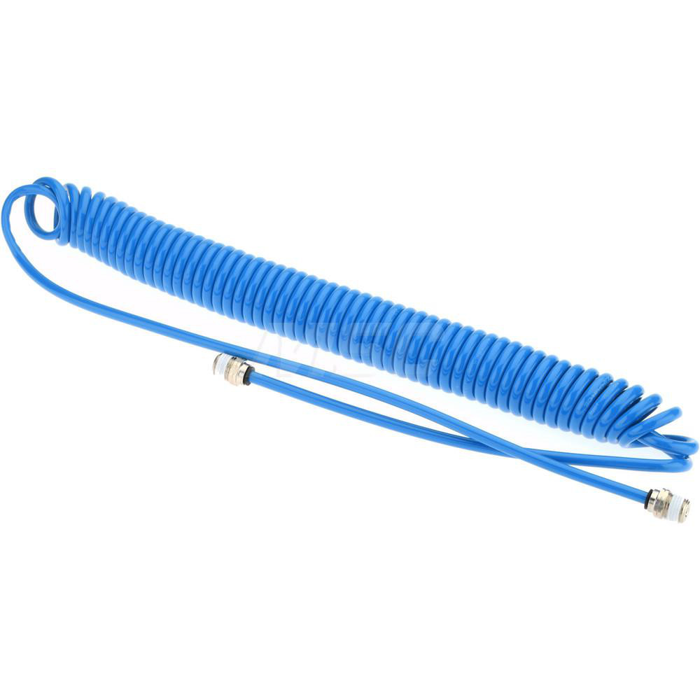 PRO-SOURCE Coiled & Self Storing Hose: 20' Long, Male Swivel x Male Swivel - 5540014020PRO