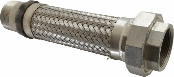 Made in USA 12" OAL, 2" ID, 450 Max psi, Flexible Metal Hose Assembly - 48417356